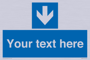 Custom Directional signage blue down arrow 